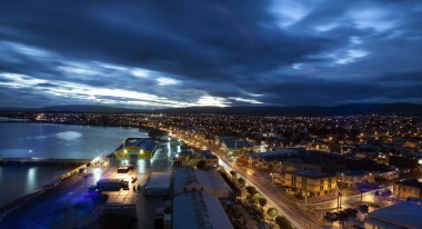 Punta Arenas at sunset clipart