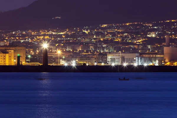 Naples lighthosues på natten — Stockfoto