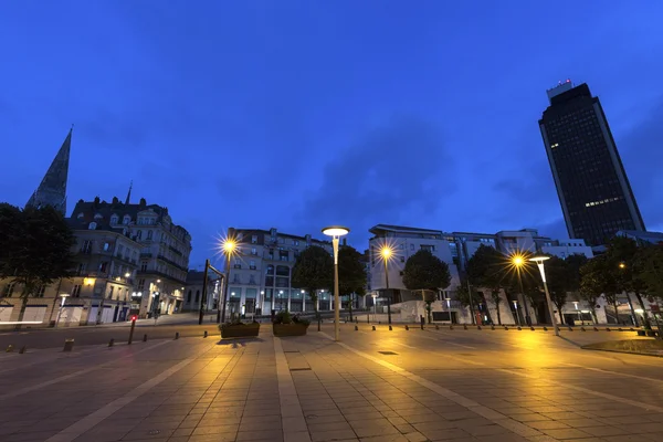 Architettura di Nantes di notte — Foto Stock