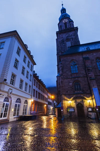 Igreja do Espírito Santo em Marktplatz em Heidelberg — Fotografia de Stock