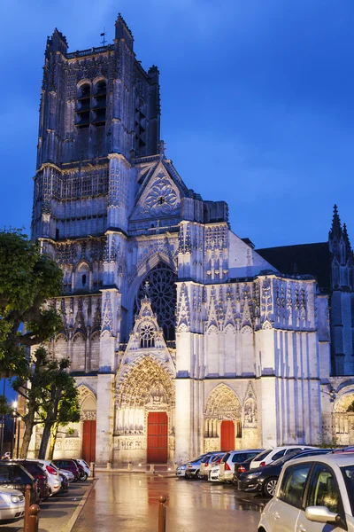 Auxerre Cathedral at night — Stock Photo, Image