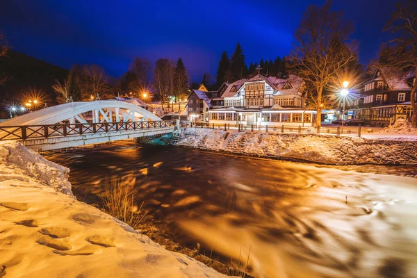 Řeka Labe Špindlerově Mlýně Špindlerův Mlýn Hradec Králové Česko — Stock fotografie