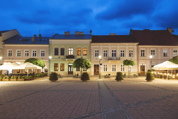 Sanoks Torg Kvällen Sanok Subkarpati Polen — Stockfoto