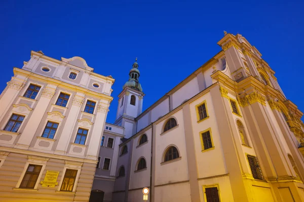 Die Kirche Voytech Opava Bei Nacht Opava Mährisch Schlesisch Tschechien — Stockfoto