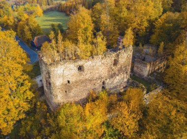 Swiecie Kalesi 'nin kalıntıları. Swiecie, Lower Silesia, Polonya.