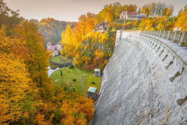 Marklissa Barajı Lesnianskie Gölü Stankowice Sucha Lower Silesia Polonya — Stok fotoğraf