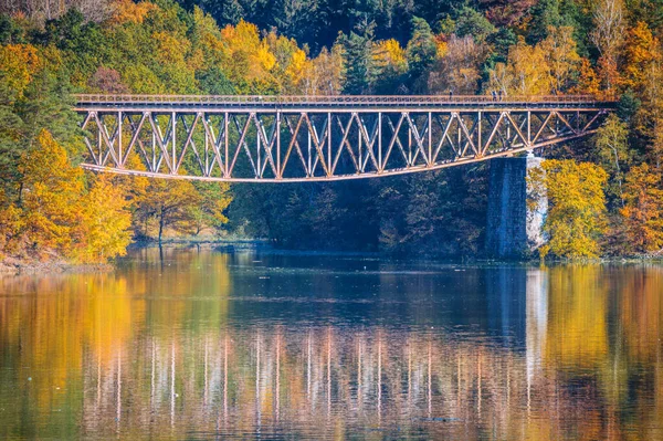 Lago Pilchowicki Bridge Pilchowice Baja Silesia Polonia — Foto de Stock