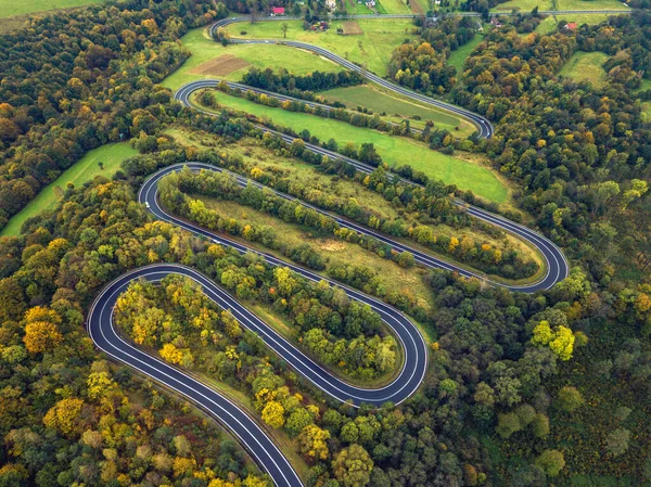 Winding Road Poland Subcarpathia Poland — Stock Photo, Image