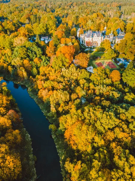 Kliczkow Kalesi Sonbahar Renkleri Kliczkow Aşağı Silezya Polonya — Stok fotoğraf