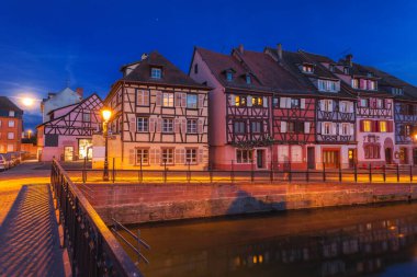 Colmar 'ın mimarisi. Colmar, Grand Est, Fransa.