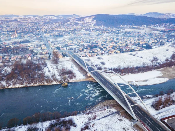 Γέφυρα Στον Ποταμό Dunajec Στο Nowy Sacz Nowy Sacz Lesser — Φωτογραφία Αρχείου