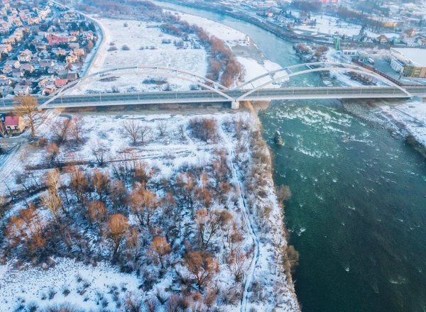 Мост Через Реку Дунаец Новом Сакце Nowy Sacz Малая Польша — стоковое фото