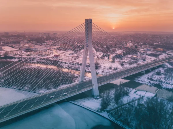 Podul Mazowiecki Râul Wislok Din Rzeszow Rzeszow Podkarpacie Polonia — Fotografie, imagine de stoc