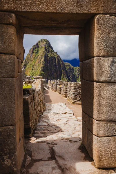 Machu Picchu Panorama Peru Stockbild