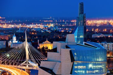Winnipeg panorama adlı günbatımı