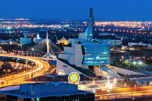 Panorama de Winnipeg al atardecer — Foto de Stock