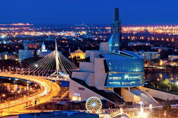 Winnipeg panorama at sunset — Stock Photo, Image