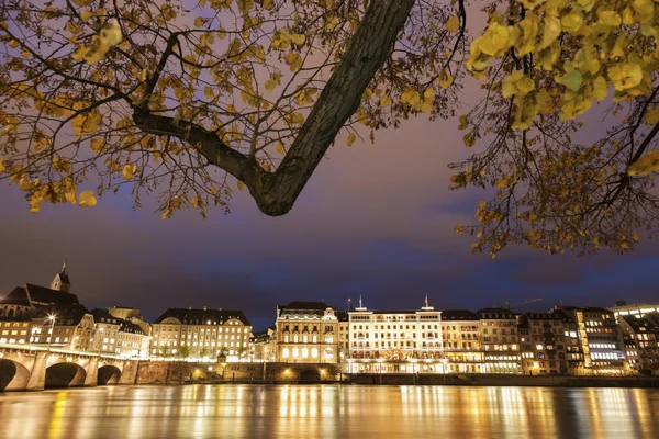 Basel architecture along Rhine Riveer. Basel, Basel-Stadt, Switz — 스톡 사진