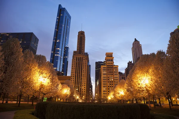 Chicago het platform gezien vanaf de Millennium Park — Stockfoto