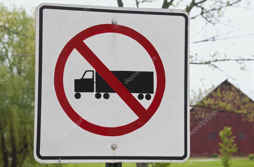 No entrance for trucks sign