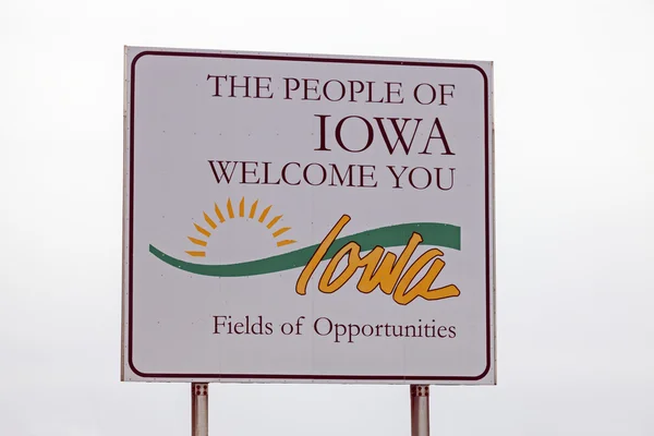 Welkom in iowa teken — Stockfoto