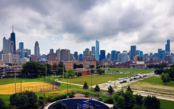 Overskyet dag i Chicago - Stock-foto