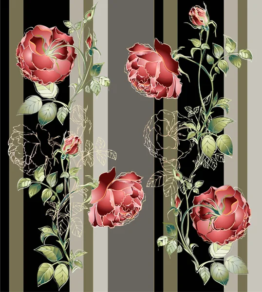 花の飾り, ファッショナブルな現代からのシームレスな背景 — ストックベクタ