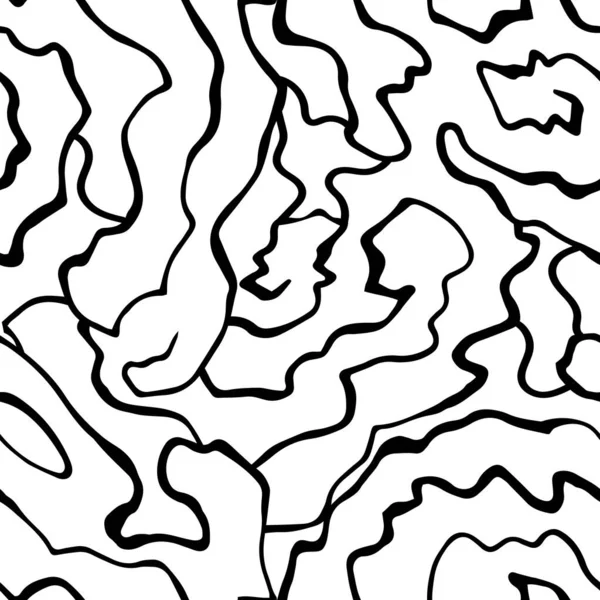 无缝隙抽象的白色和黑色螺旋形图案.说明1 — 图库矢量图片