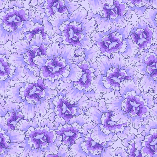 Patrón Sin Costuras Con Flores Violetas Textura Para Impresión Tela — Vector de stock