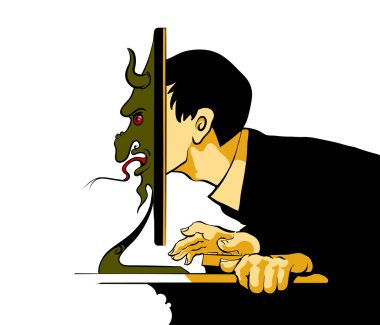 Bilgisayar başında oturan Internet trol