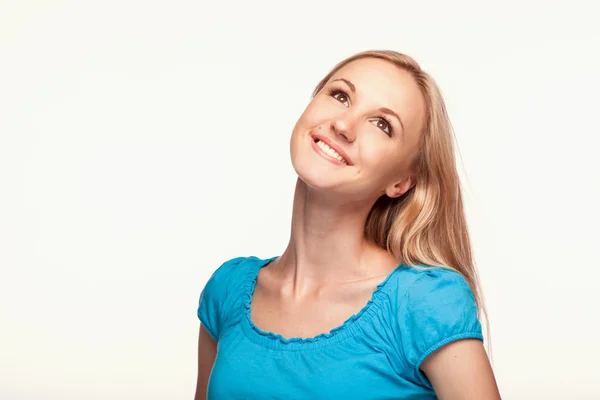 Leuke vrouw in t-shirt — Stockfoto