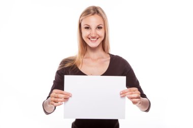 Gülümseyen kadın gösterisi büyük Pano