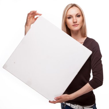 Gülümseyen kadın gösterisi büyük Pano