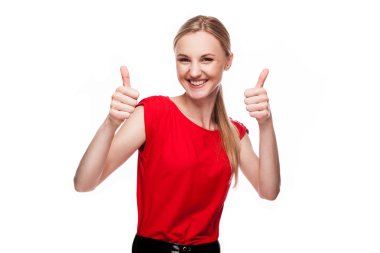 Young woman with happy face clipart