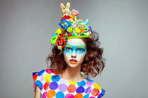 Mujer con maquillaje de arte pop creativo —  Fotos de Stock