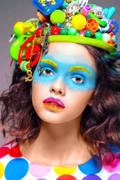 Woman with creative pop art makeup — Stock Photo, Image