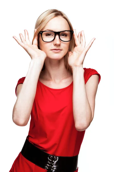 Blond kvinna i office stil — Stockfoto