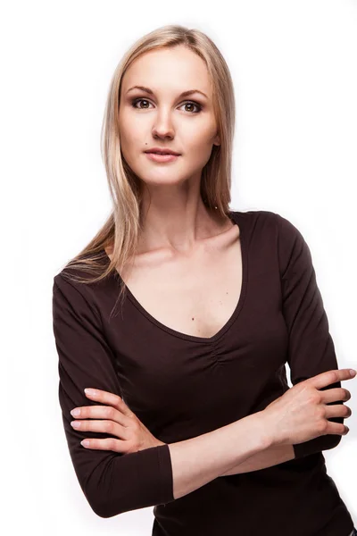 Blonde Frau im Bürostil — Stockfoto