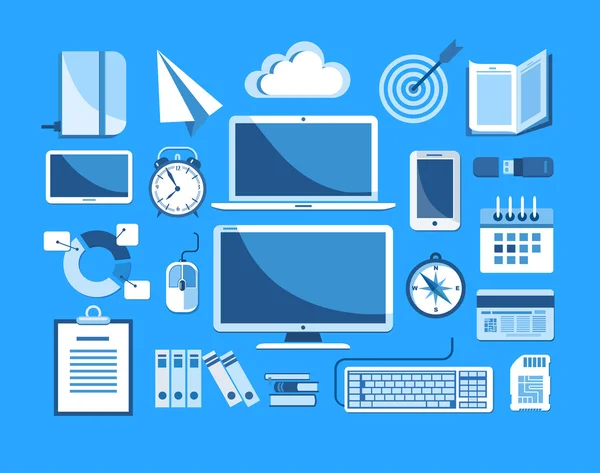 Iconos de negocio de diseño plano — Archivo Imágenes Vectoriales