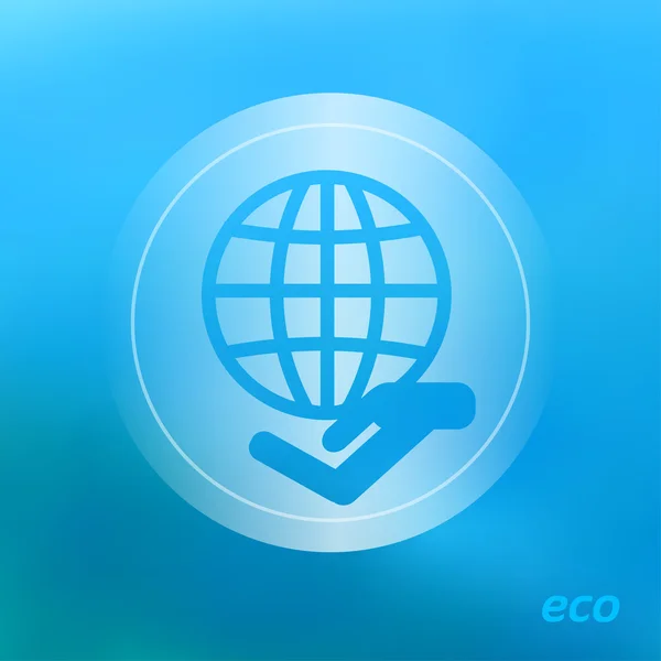 Ecology icon on the blurred background — Stock Vector