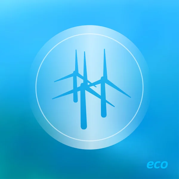 Ecology icon on the blurred background — Stock Vector