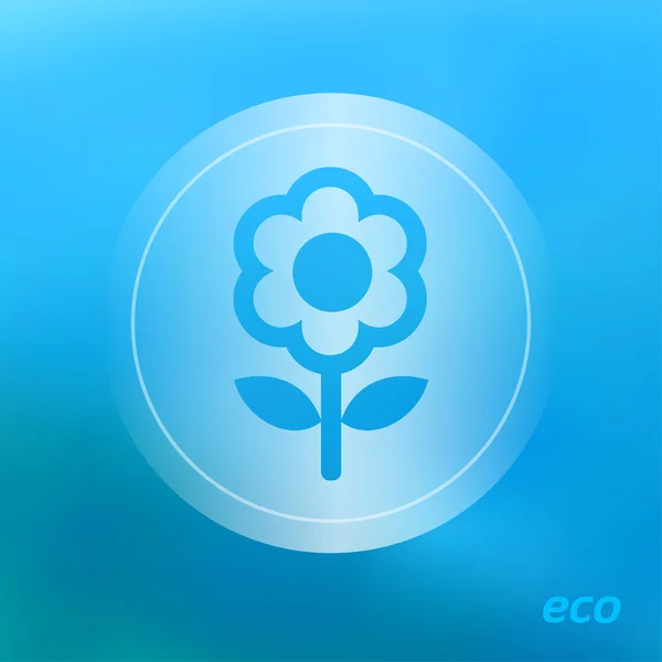 Icono de ecología en el fondo borroso — Vector de stock