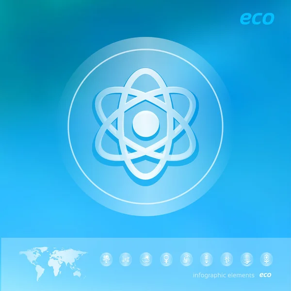 Ecology icon on the blurred background Vector Graphics
