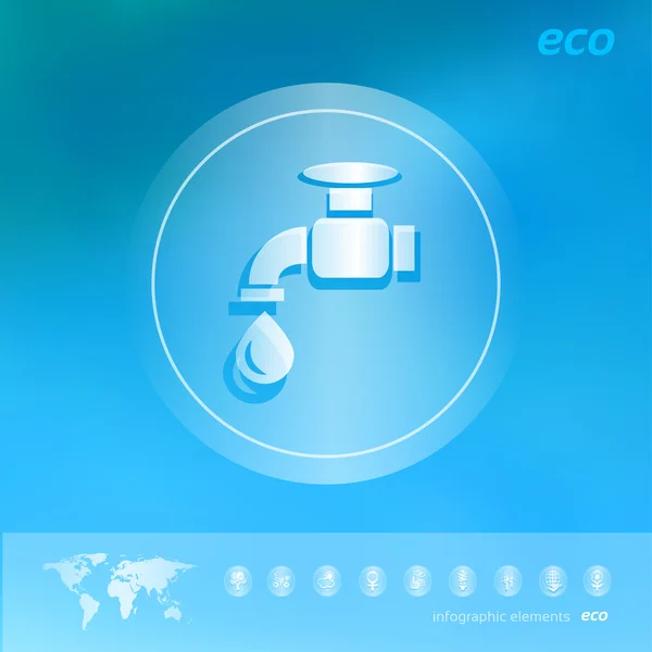 Ecology icon on the blurred background Stock Vector