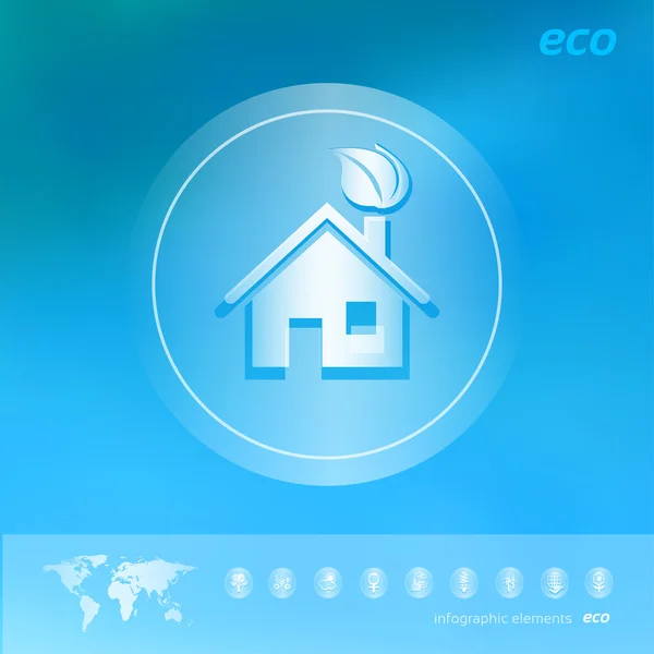 Ecology icon on the blurred background Stock Illustration