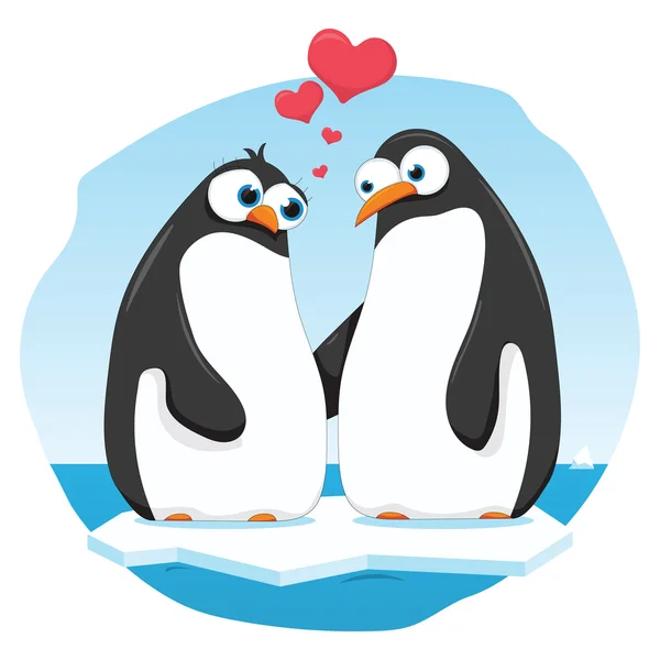 Pingouins amoureux — Image vectorielle