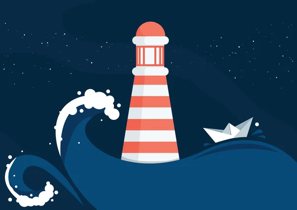Ilustracja wektorowa latarnia morska — Wektor stockowy