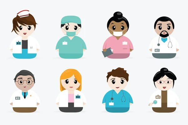 Conjunto vectorial de personas médicas — Vector de stock