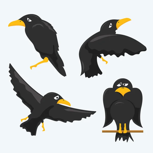 Caricatures de corbeau — Image vectorielle