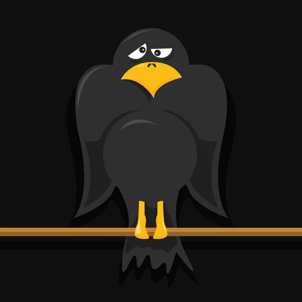 Crow Cartoon Illustration — Stock Vector